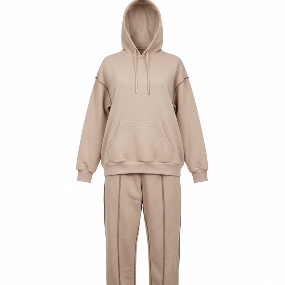 SHEIN Tan Hooded Pea Coat